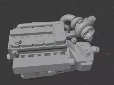 R36 turbo engine 3D print model