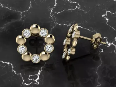 Jewelry Earring 3D print model 4