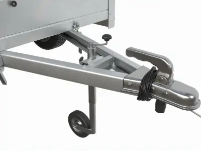 Single axle car trailer with extra walls jockey wheel 3D model