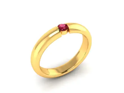 Band 3dm Render Details gold ring with ruby stone 3D print model purchase
