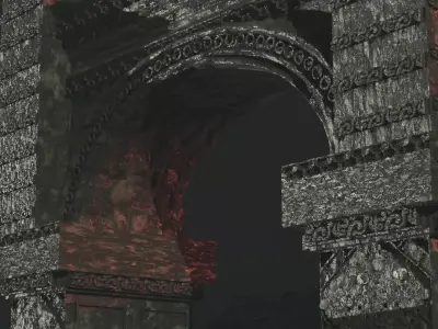 medieval ornamental  stone archway 3d model Low-poly 3D model