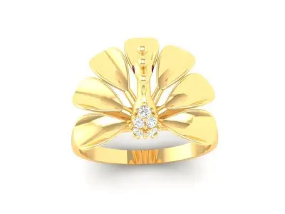 Luxury Peacock Feather Diamond Ring for Women  500 3D print model