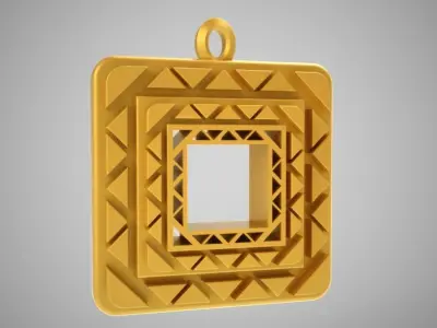Square Amulet Necklace 3D print model