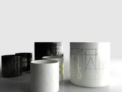 Scandinavian Pots 01 Low-poly 3D model