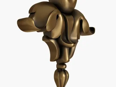 decor two ornate brass wall sconces 3D model