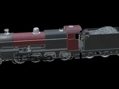Train - Steam Locomotive Low-poly 3D model