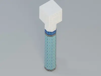 Moroccan tiled pillar 3D model