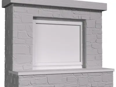 Provence style Fireplace Rustic Farmhouse Fireplace 3D model