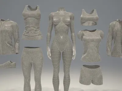 Woman mannequin Nike pack 1 3D model