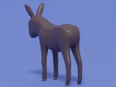 Cartoon Donkey 3D model