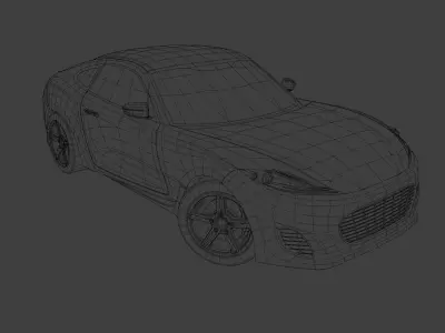 Game Ready Stylized Sports Car  Low-poly 3D model