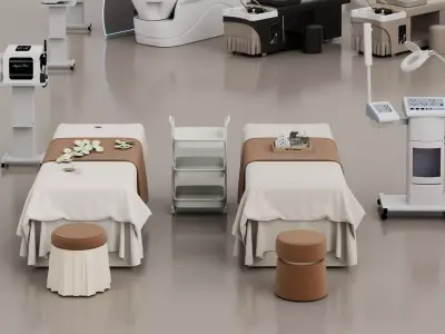 Luxury Spa  Beauty Salon Equipment Collection Low-poly 3D model