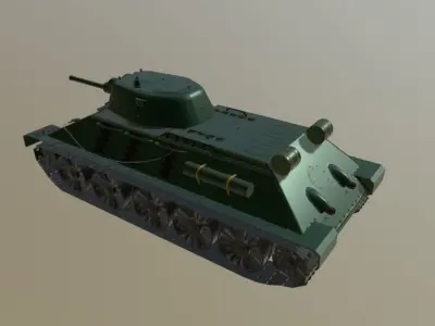 Soviet medium tank T 34 Low-poly 3D model