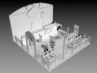 Booth Exhibition Stand a395f 3D model