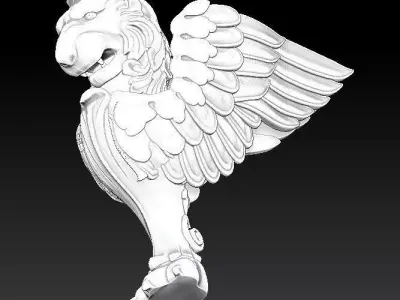 fly lion leg statue 3D print model