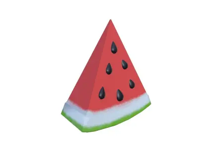 Watermelon Slice Low-poly 3D model
