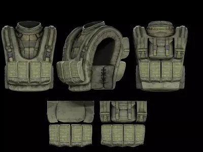 Military stalker like vest for Dayz engine Low-poly 3D model