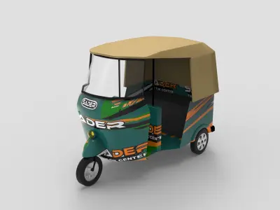 TukTuk Taxi Low-poly 3D model