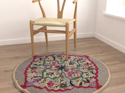 Round Rug Set 32 3D model