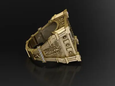 Ying and yang tower ring Free 3D print model