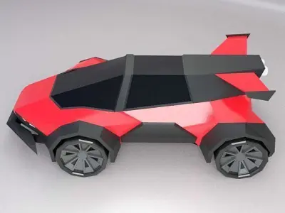 Lowpoly scifi racer concept Low-poly 3D model