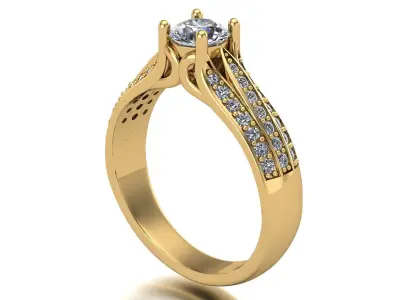 Solitaire Ring A39 3D print model