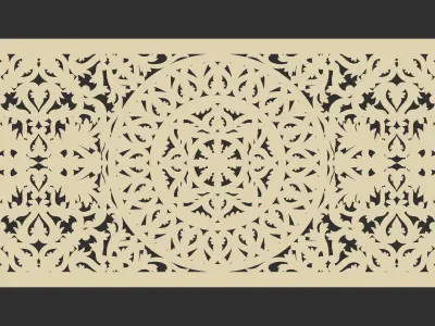 Rectangle Mandala carved 3D model