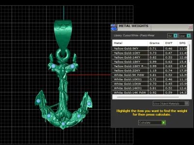 ANCHOR WITH ROPE PENDANT 3D PRINTABLE MODEL  3D print model