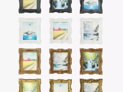 Picture Frames Collection PBR Low-poly 3D model