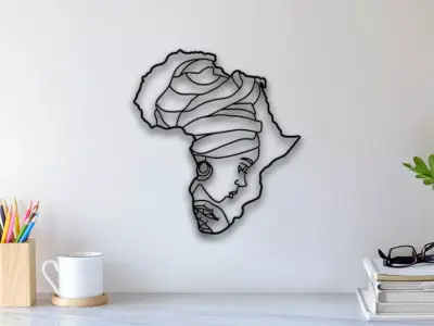 African Woman Wall Art 3D print model