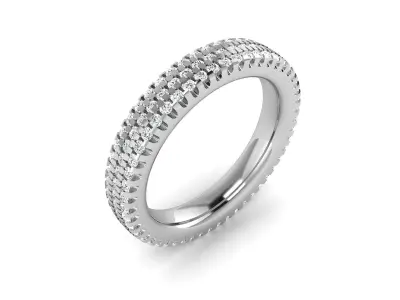 Band 3dm Render Details round diamond eternity ring in gold 3D print model