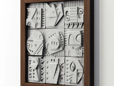 Panel decorative cube  square n1 3D model