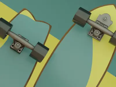 Surfskate board Extreme Sport 3D Model Blender 3D model