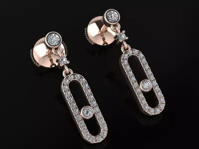 Messika Stylish Earrings 3D print model purchase