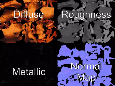 Majestic Bronze Stallion model pack Low-poly 3D model