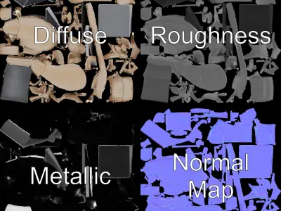 Luxurious Massage Chair D Model Pack Low-poly 3D model