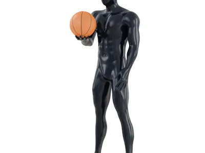 Abstract mannequin with basketball ball 156 3D model