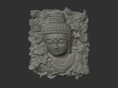 buddha wall decoration cnc baserelife 3D print model