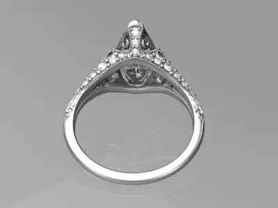 Art deco ring 3D print model 16