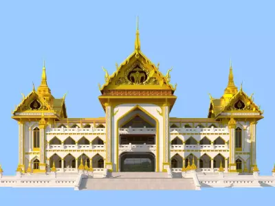Southeast Asian Luxury Hotel 3D Model 3D model