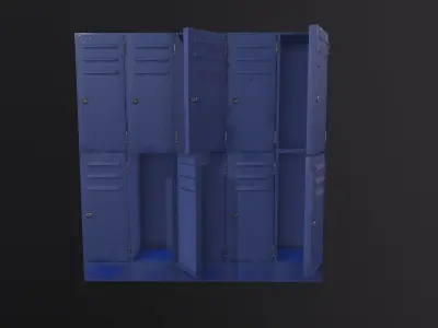 Metal Locker 3D Model Low-poly 3D model