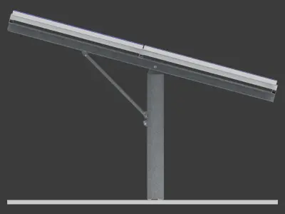 Solar panels stand alone structure steel column with base Low-poly 3D model