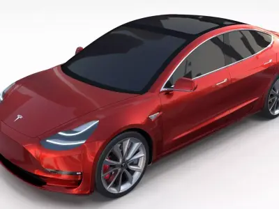 Tesla Model 3 Red 3D model