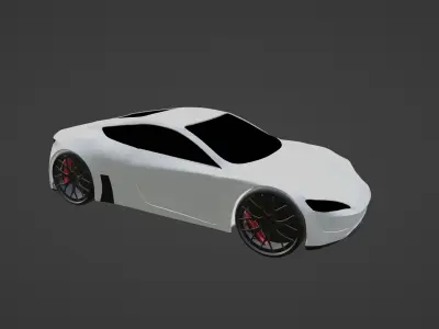 Tesla Roadster Car Game-Ready  Low-poly 3D model