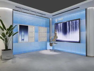 Boutique exhibition Low-poly 3D model