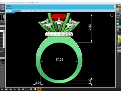 Luxury Halo Solitaire Ring 3D Model  4315 3D print model
