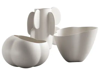 367 decorative vases and pots 05 deformed folded relief vase 04 3D model