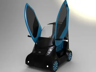 Electric car one place 01 3D model
