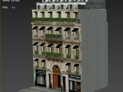 Background house 32 Low-poly 3D model