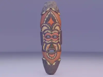 African Mask 07  Low-poly 3D model